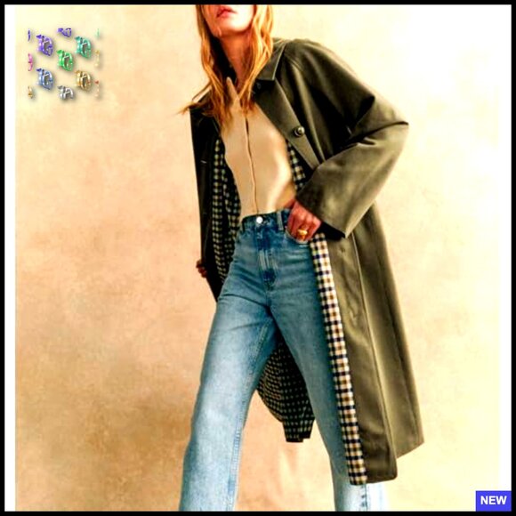 Oversized Long Trench Coat Classic Single Breasted Windproof Trendy Outerwear - Picture 2 of 7